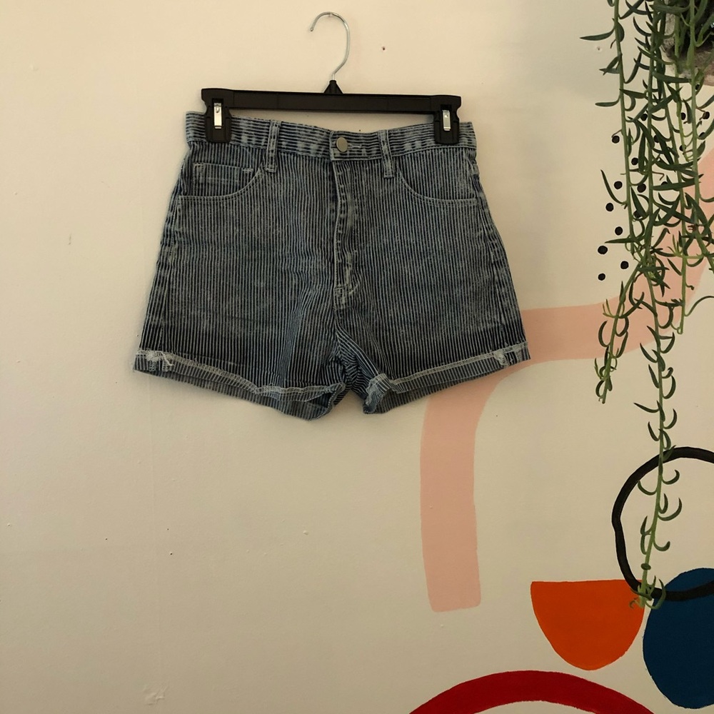 Forever 21 Denim Striped Shorts